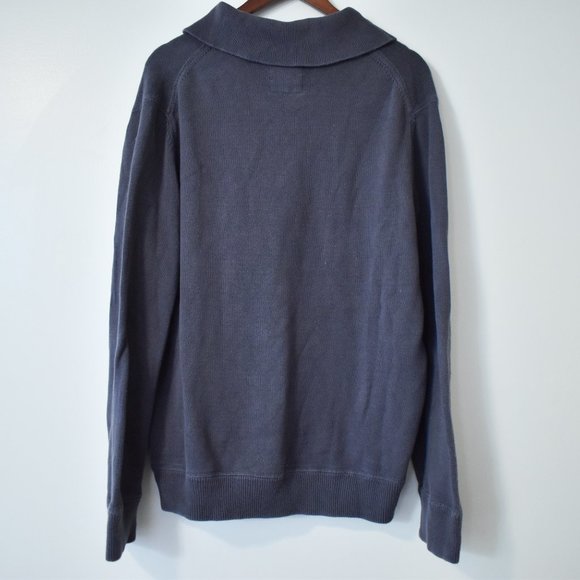 Express charcoal gray sweater with buttoned v neck and collar size L - Picture 4 of 4